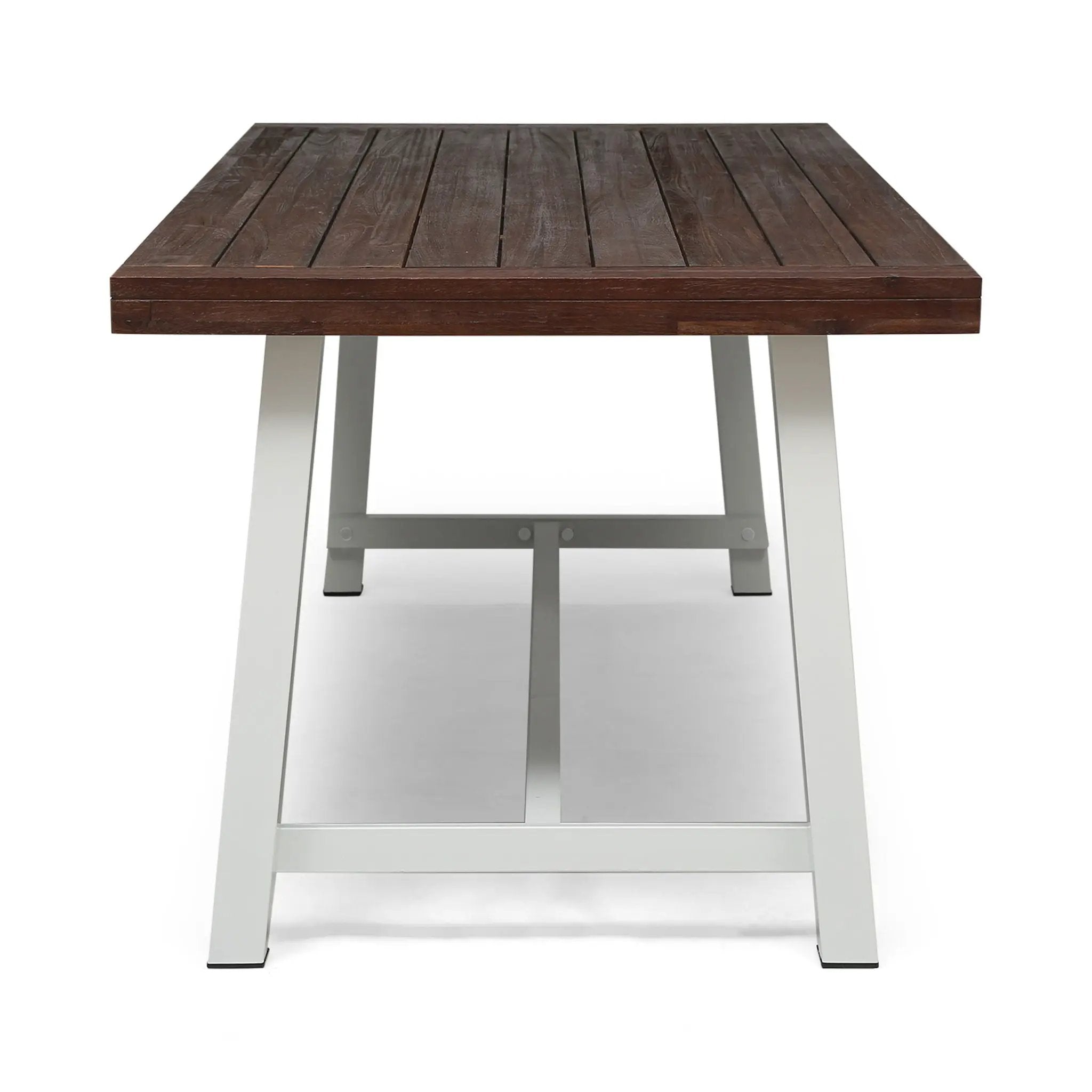 Equilibrium Outdoor Dining Table with Wooden Frame and Slat Top by HouseOfZazla