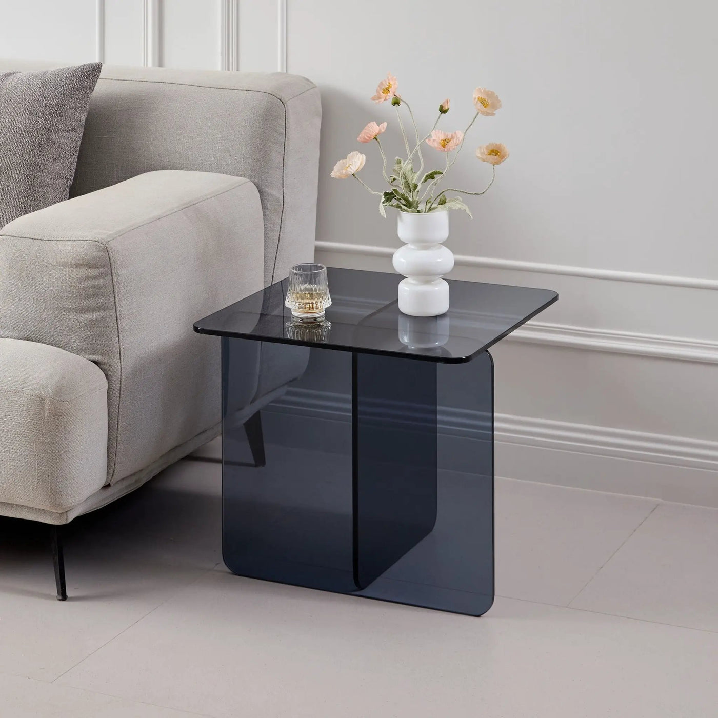 Modern Transparent Tempered Glass Sidetable by HouseOfZazla