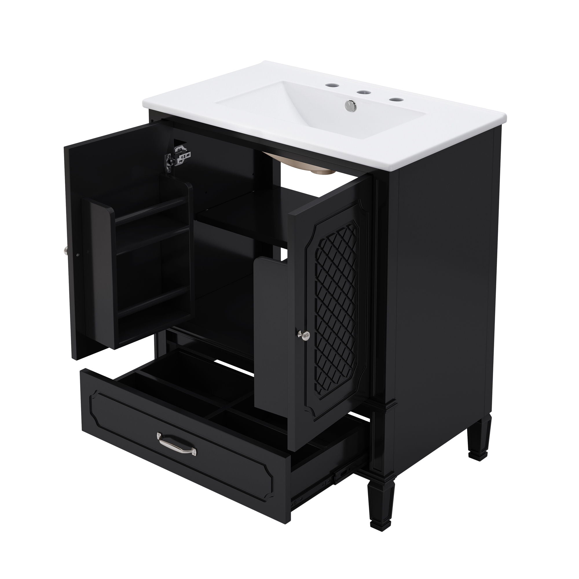 Bathroom Vanity With Sink, Soft Closing Door, Multi Functional Storage by HouseOfZazla