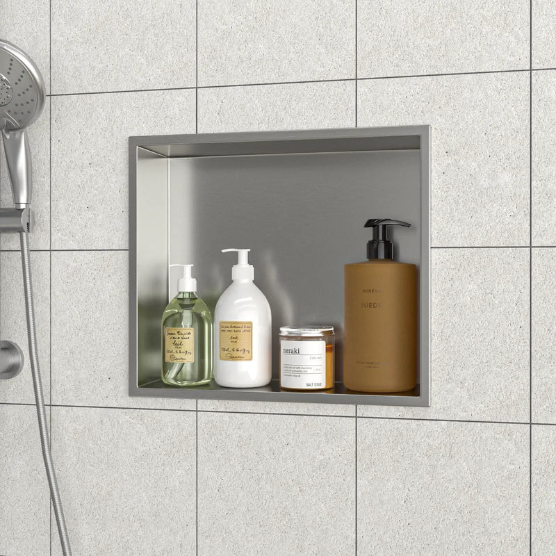 Stainless Steel Shower Niche With Seamless Design For Bathroom Storage by HouseOfZazla