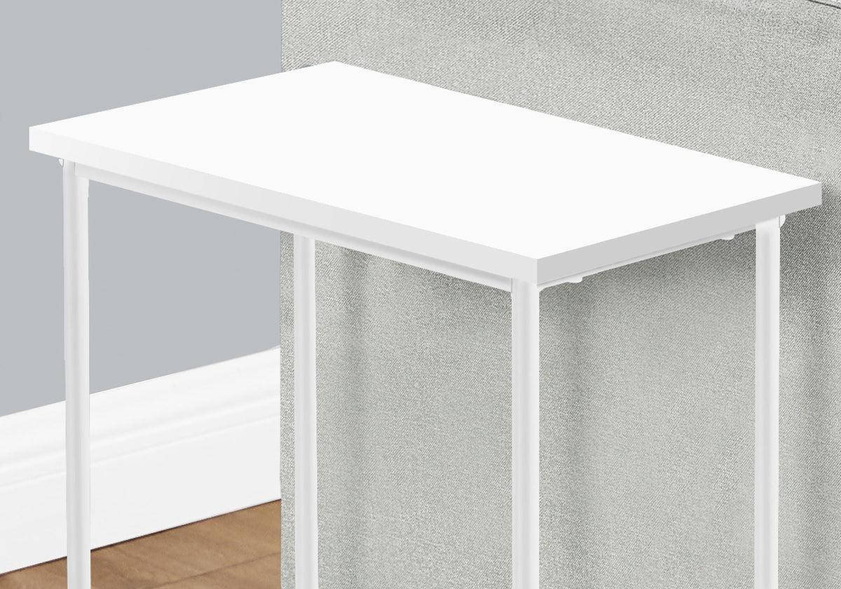 Narrow 2-Tier Accent Side Table with Metal Base - White, photo 4 of 4