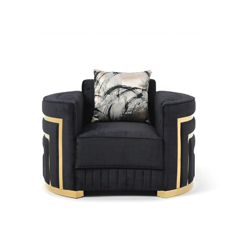 Soledad - Chair Upholstered With Hued Accents - Black by HouseOfZazla