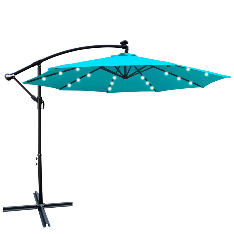 10 ft Outdoor Patio Umbrella Solar Powered LED Lighted Sun Shade by HouseOfZazla