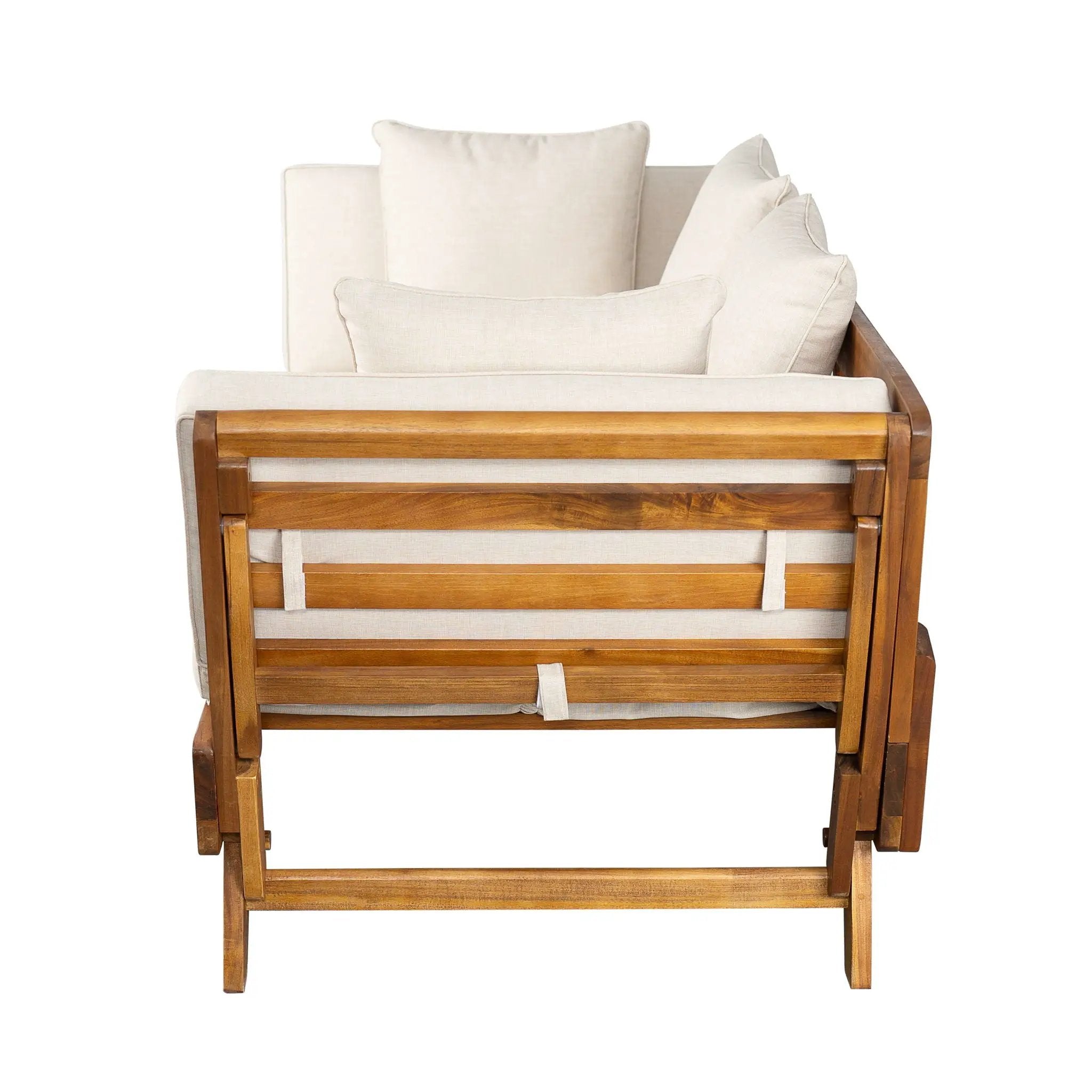 Outdoor Patio Daybed Sofa, 3 Seat Sofa With Foldable Arm 4 Back Pillows by HouseOfZazla