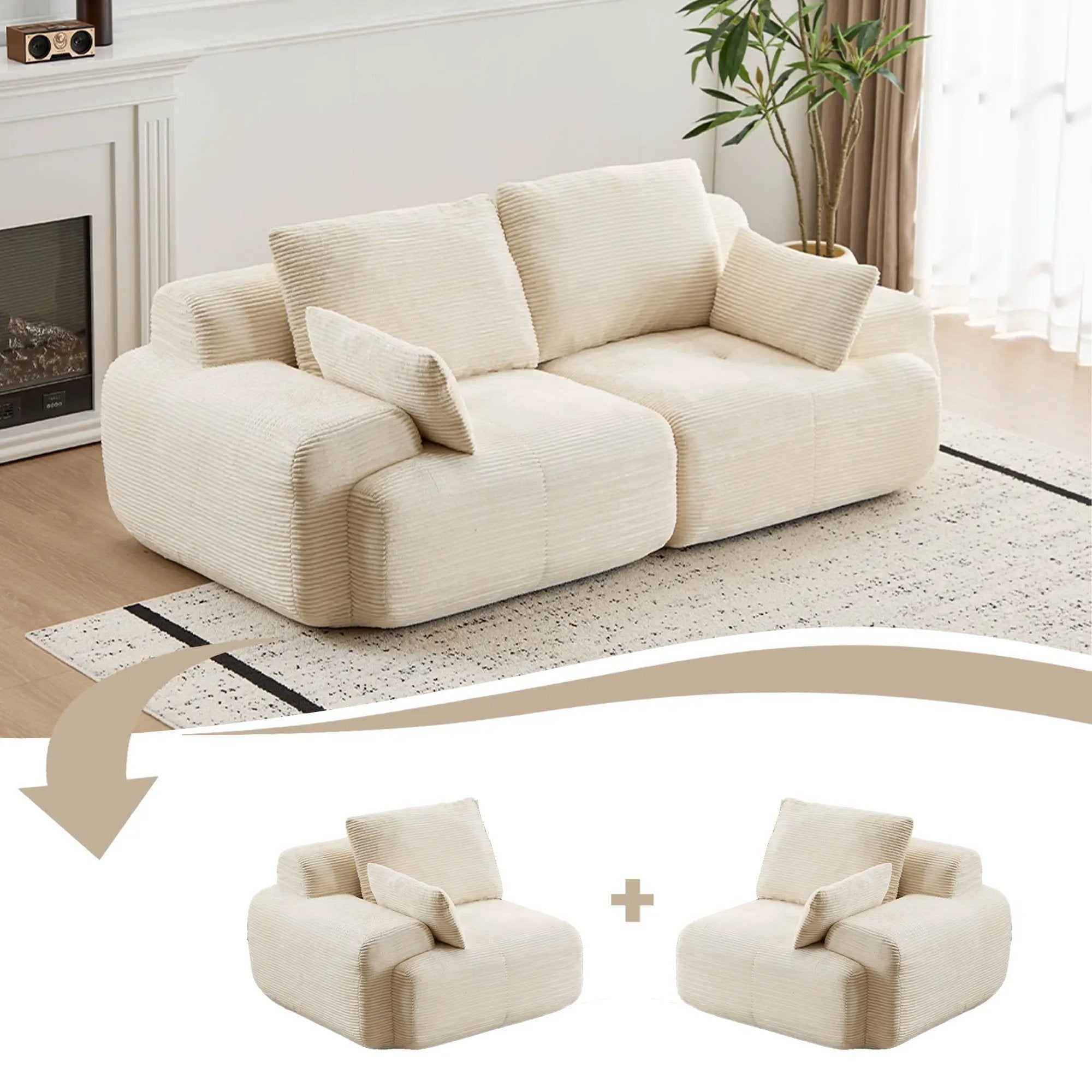 2 Seater Large Sectional Couches For Living Room by Unique Piece Furniture