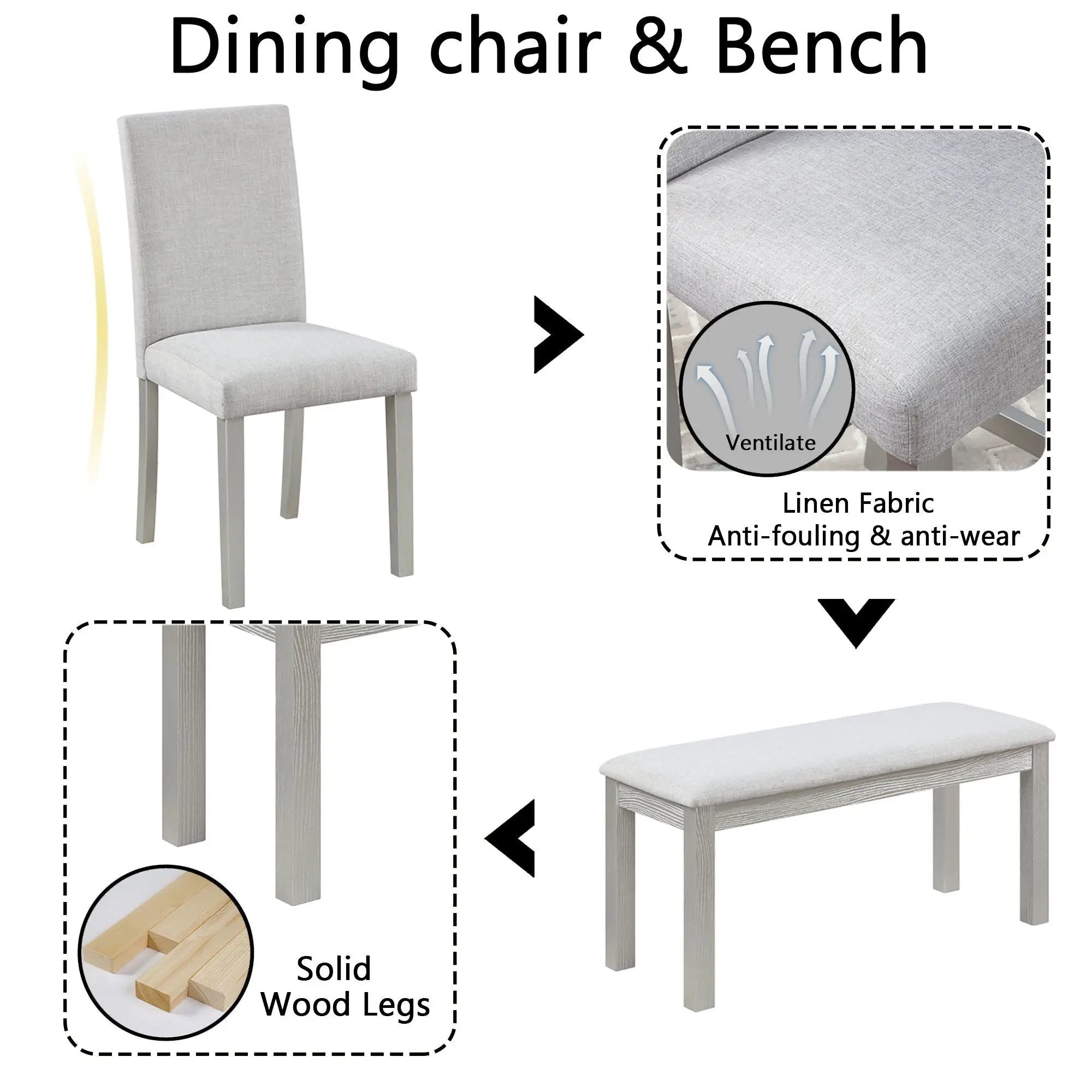 Dining Table Set With Crystal Decoration And Upholstered Chairs by Unique Piece Furniture