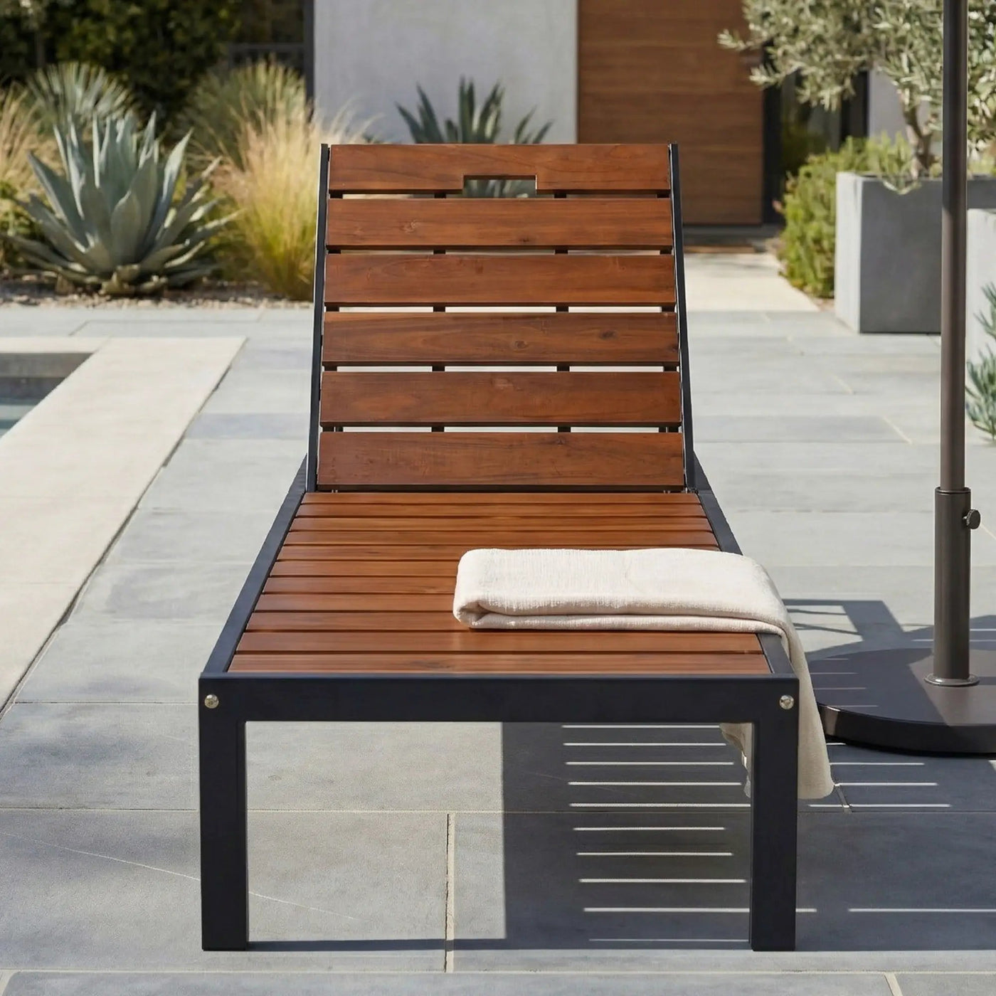 Outdoor Chaise With Adjustable Backrest by HouseOfZazla