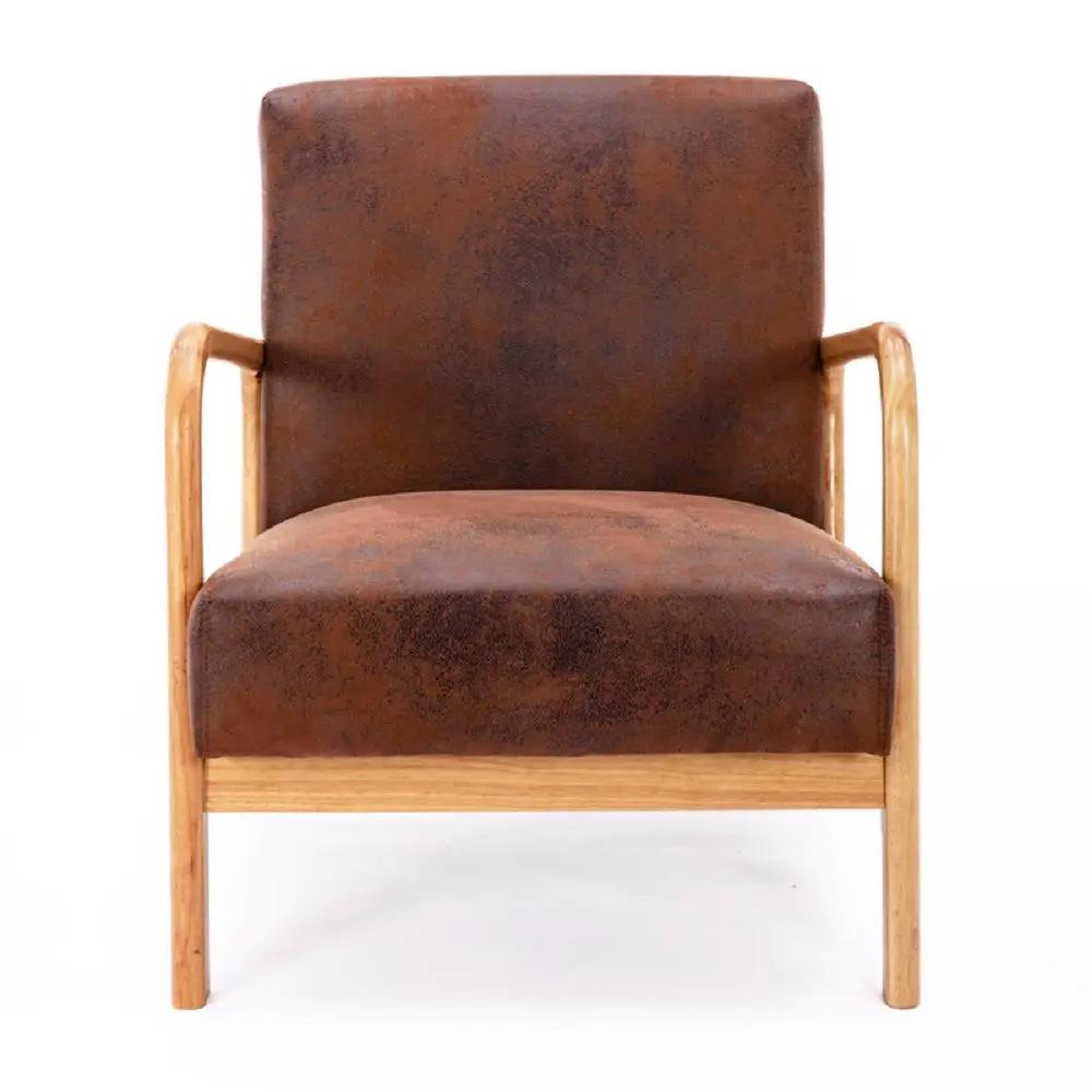 Classic Mid-Century Modern Accent Chairs, Open Framed Armchair With Cushioning by Unique Piece Furniture