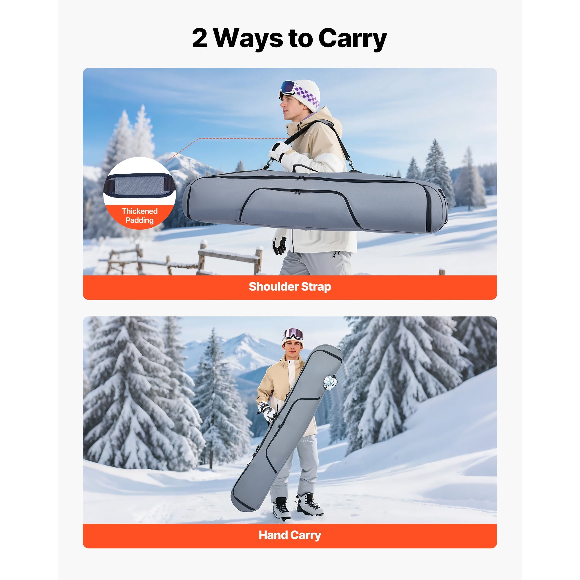 Padded Snowboard Bag for Snowboards Up to 65 in by HouseOfZazla