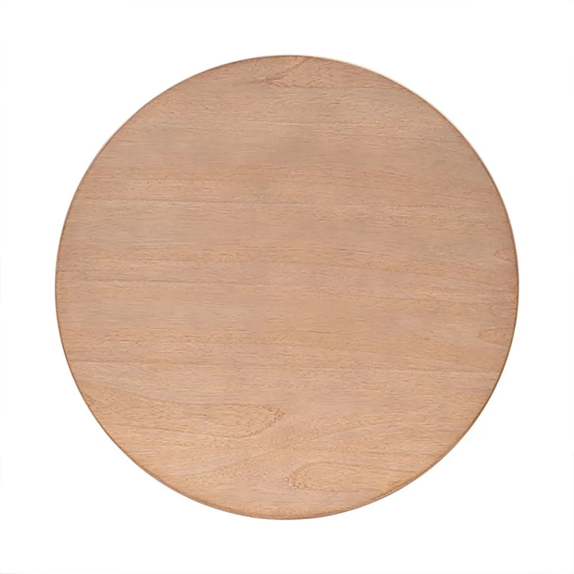 Minimalist Round Coffee Table With Shelf Storage - Natural by HouseOfZazla
