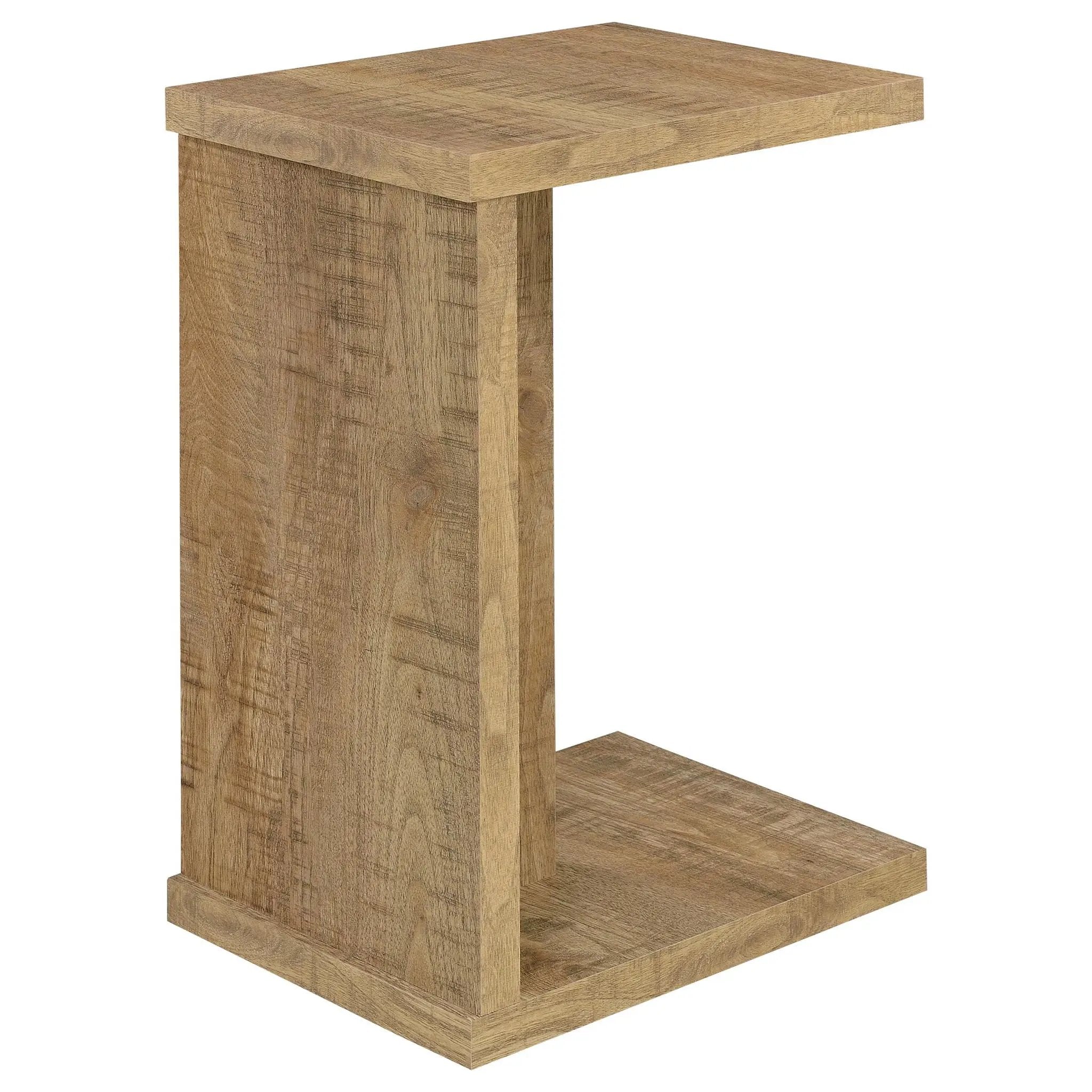 Clower Engineered Wood C-Shaped Sofa Side Table Mango by Unique Piece Furniture