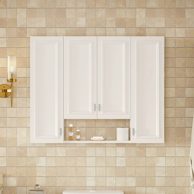 Bathroom Cabinet With 5 Adjustable Shelves, Wall-Mounted, White by HouseOfZazla