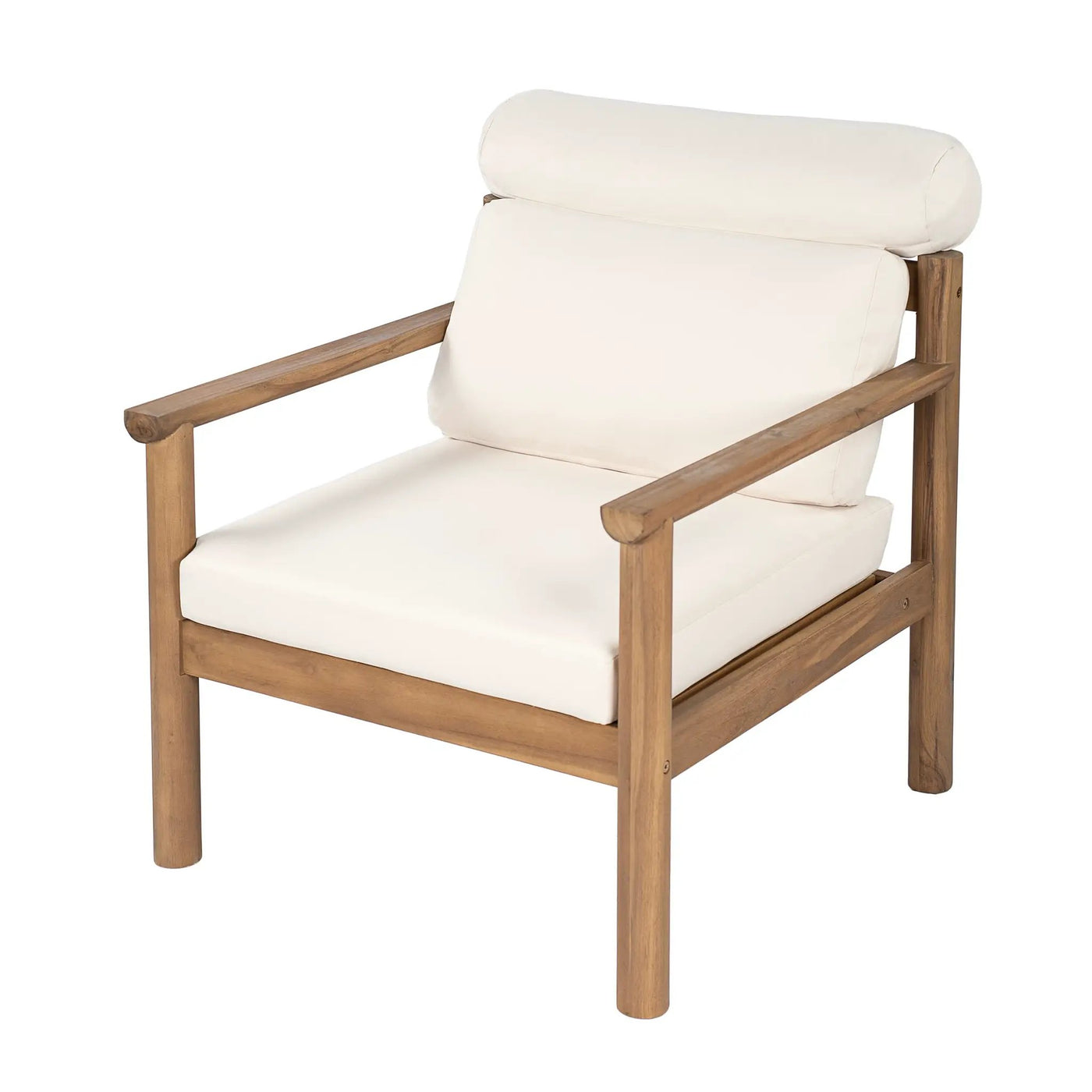 28" Mid-Century Modern Acacia Wood Outdoor Patio Chair by HouseOfZazla