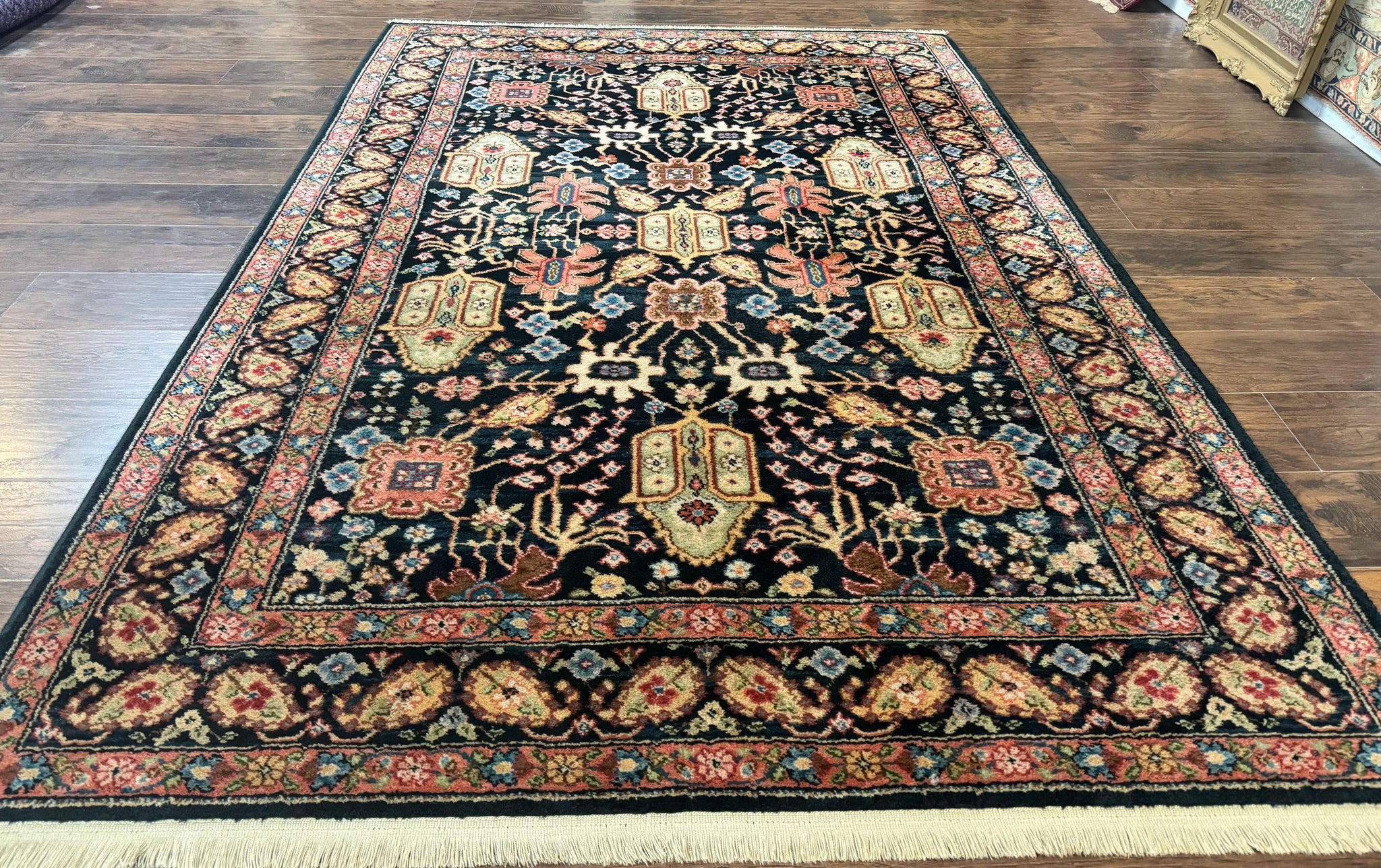 Karastan Rug 5.9 x 8.6, Chahar Mahal #604, Wool Vintage Discontinued Karastan Carpet by Jewel Rugs
