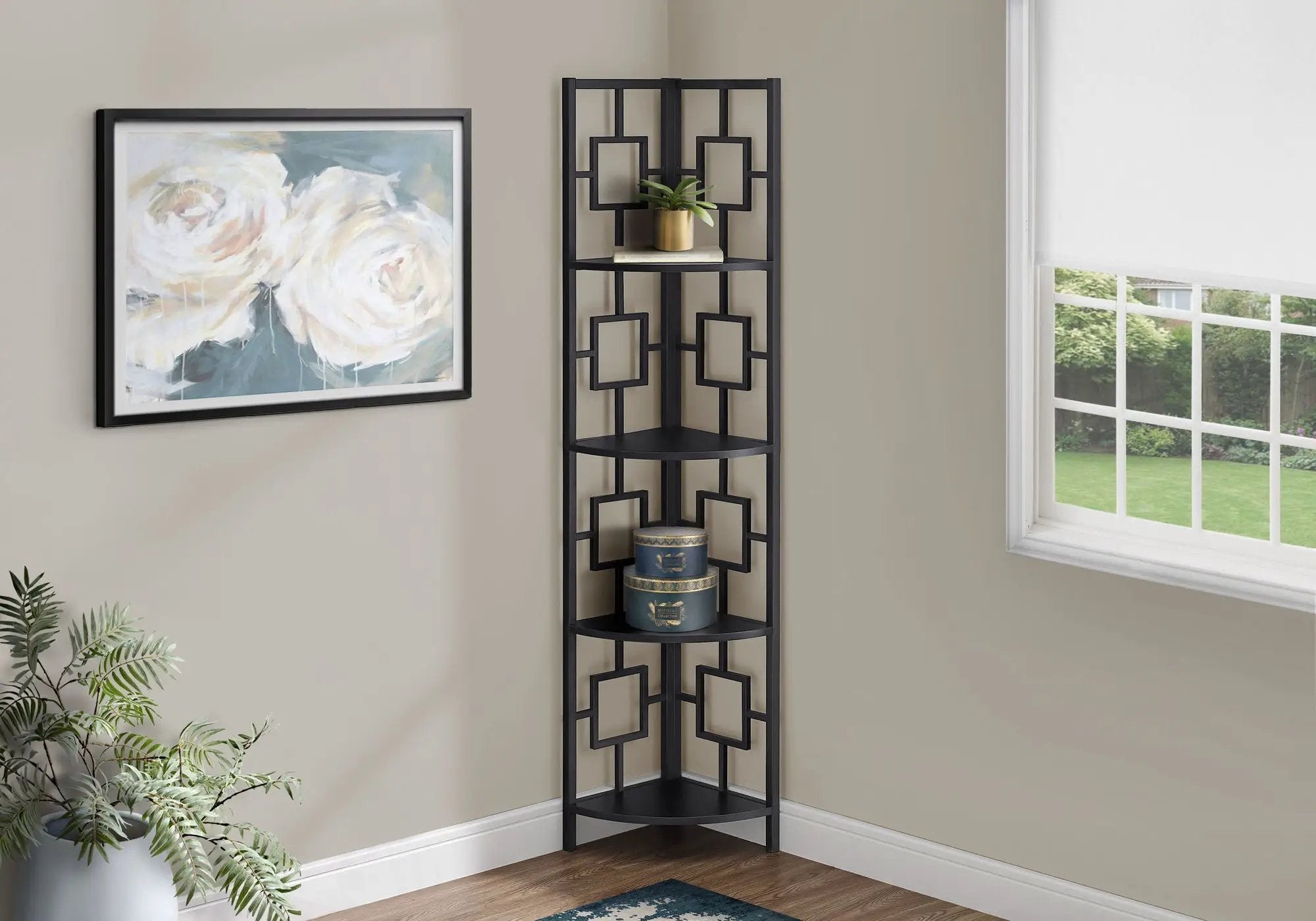 4 Tier Corner Bookshelf - Contemporary & Modern by HouseOfZazla