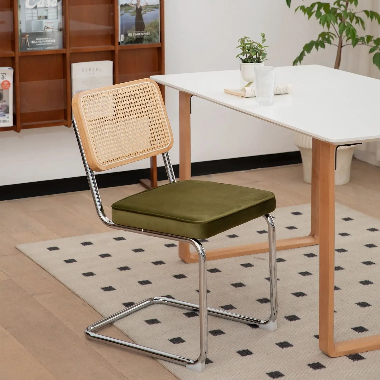 Rattan Side Accent Dining Chairs With Painted Legs (Set of 2) by Unique Piece Furniture