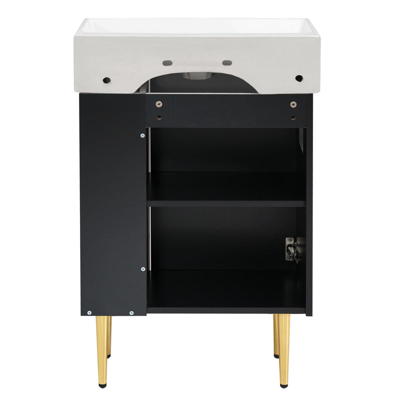 Bathroom Vanity, Combo Cabinet, Bathroom Storage Cabinet, Single Ceramic Sink by HouseOfZazla