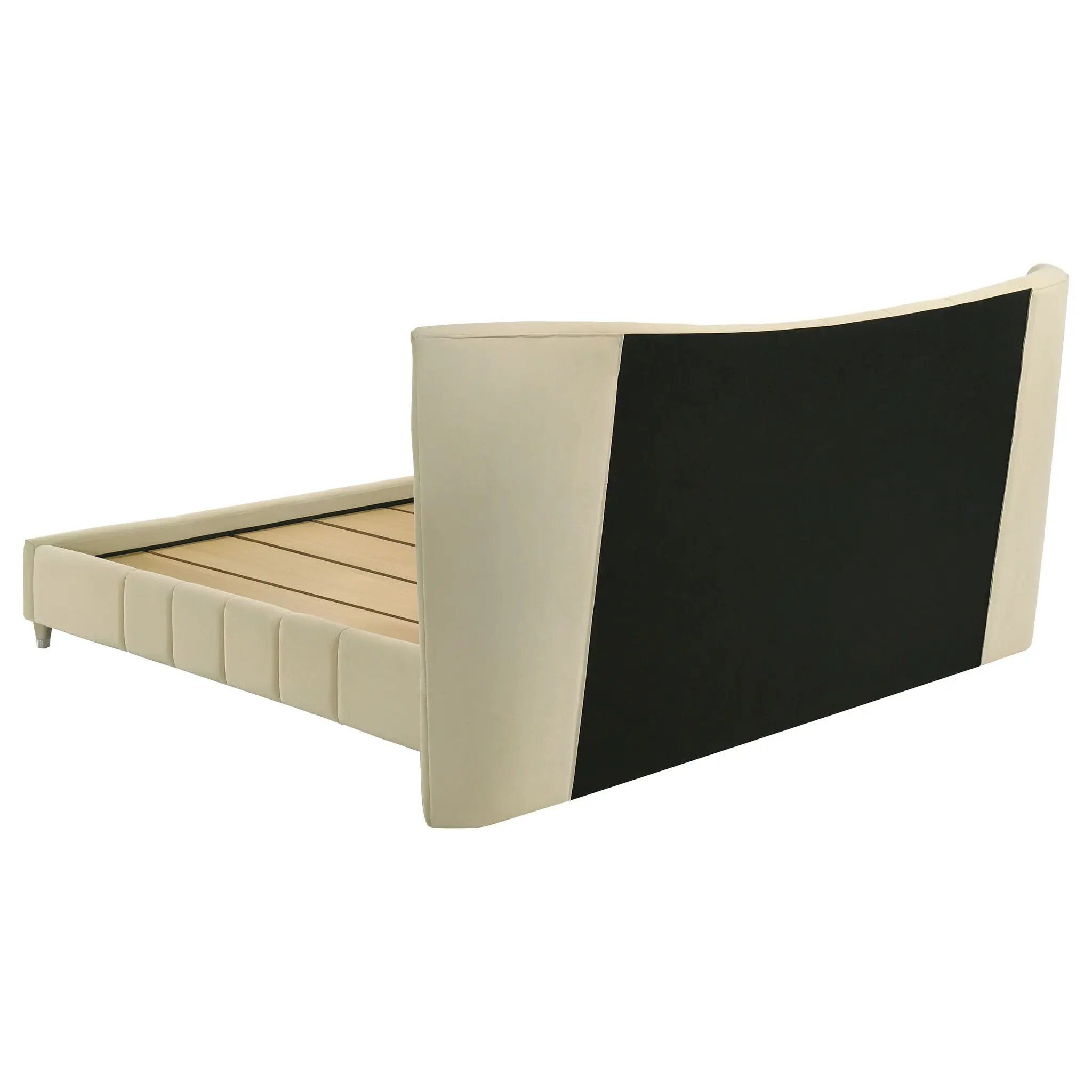 Evelyn Upholstered Eastern King Panel Platform Bed Ivory by Unique Piece Furniture