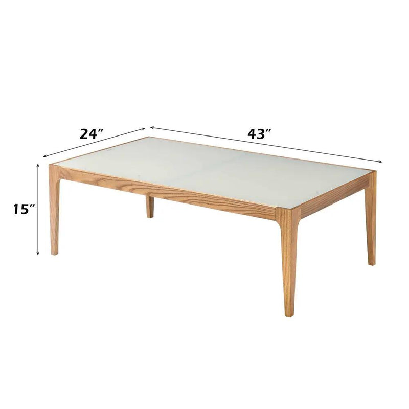 Gwynn - Coffee Table - Frosted Glass & Natural by Unique Piece Furniture