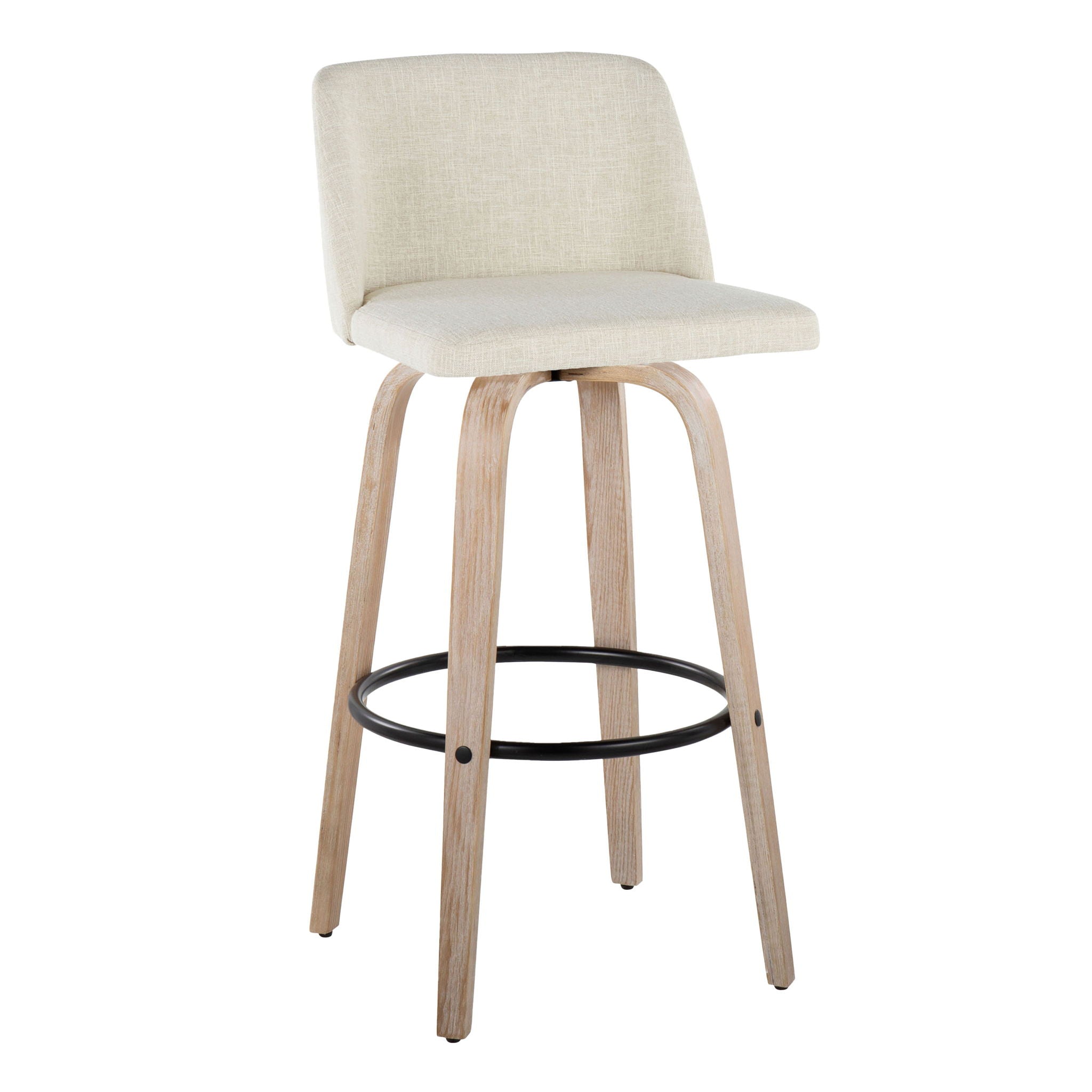 Toriano - Contemporary Fixed Height Barstool Swivel And Round Footrest (Set of 2) by Unique Piece Furniture