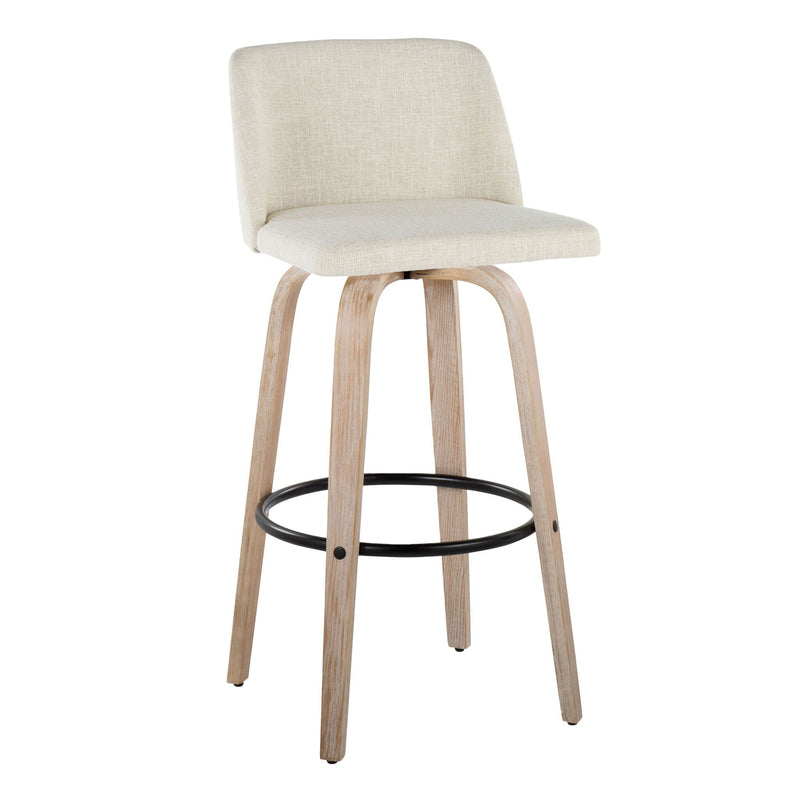 Toriano - Contemporary Fixed Height Barstool Swivel And Round Footrest (Set of 2) by Unique Piece Furniture