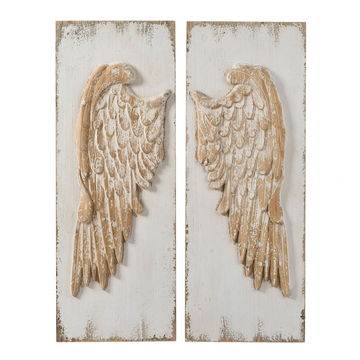 Feather Wing Wall Panels with Distressed Finish - Multicolor (Set of 2) Wall Art, photo 11 of 11