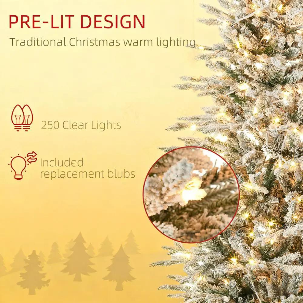 Artificial Flocked Christmas Tree with Warm Lights by HouseOfZazla
