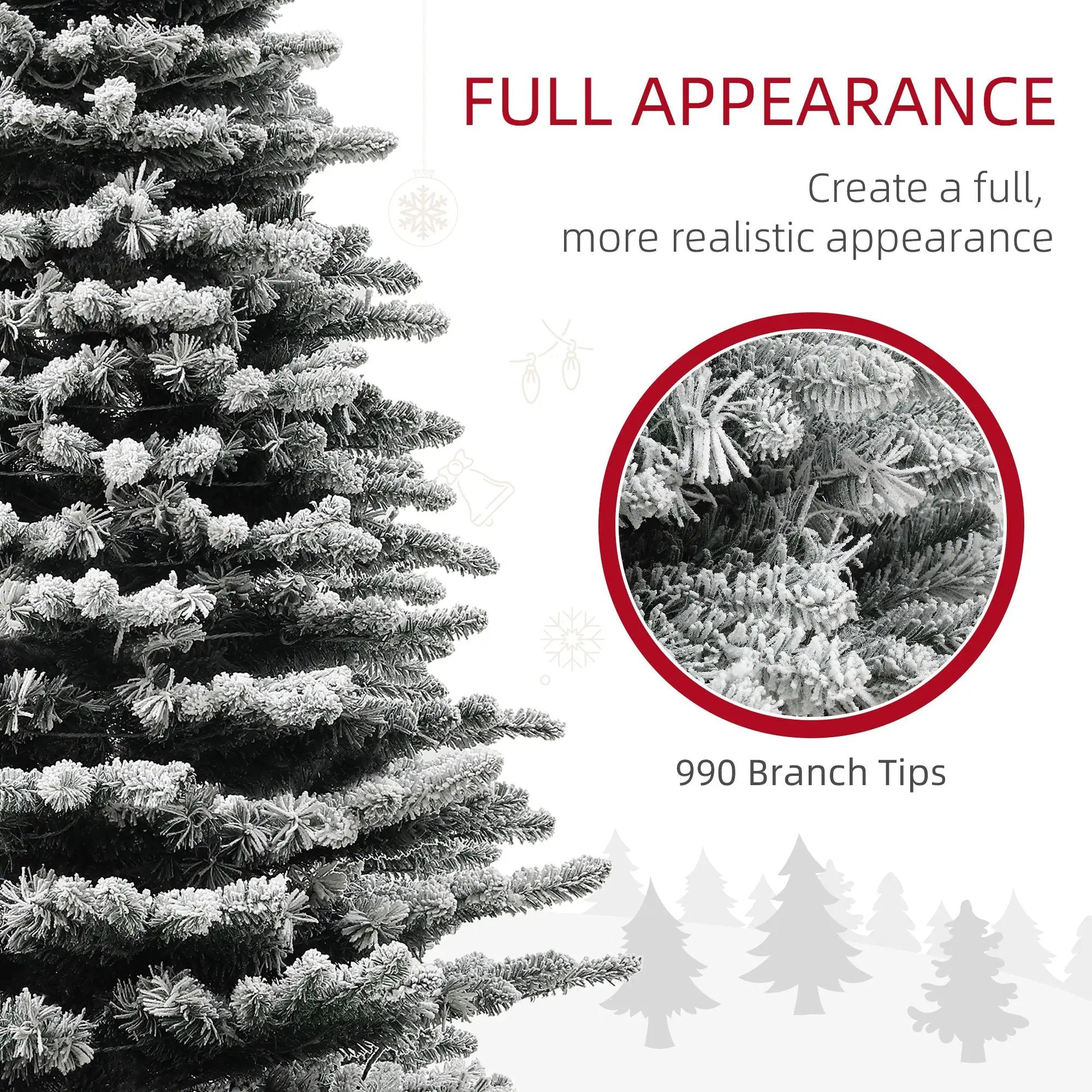 6.5 Ft Pre-Lit Snow Flocked Mountain Pine Artificial Christmas Tree by HouseOfZazla