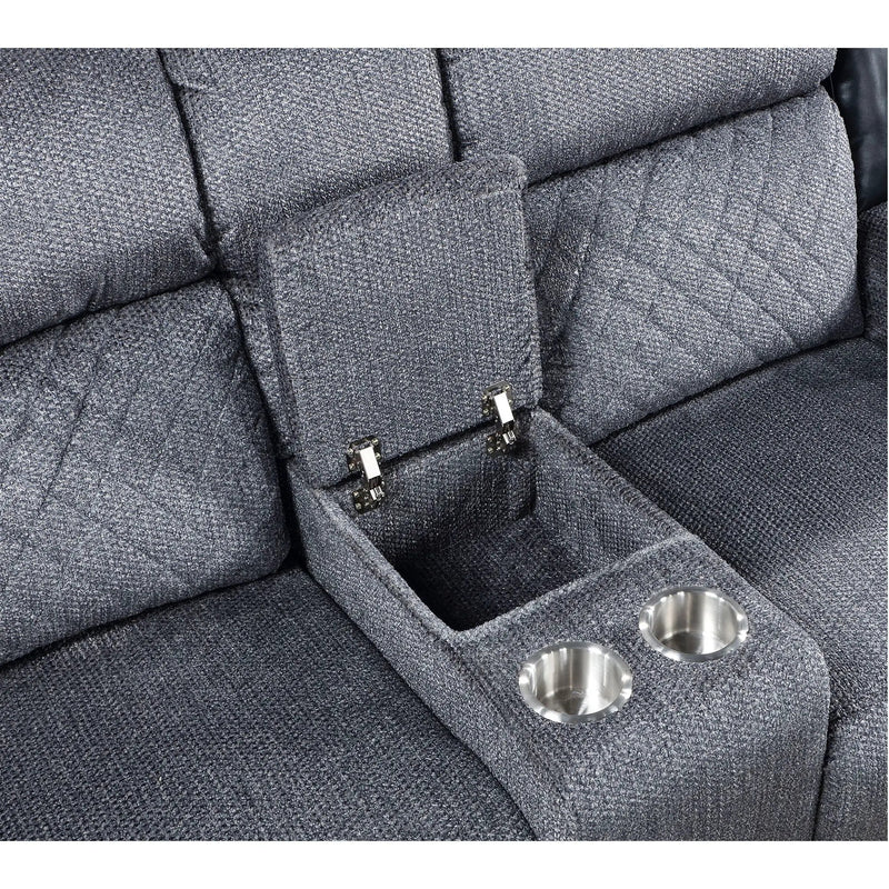 Alicia - Console Reclining Loveseat - Gray Black by Unique Piece Furniture