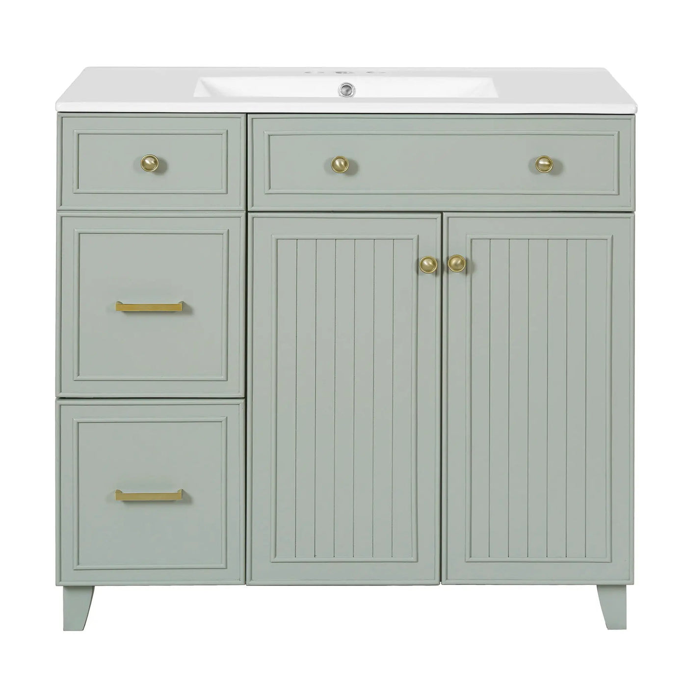 Bathroom Vanity With Sink, Soft Close Doors, Adjustable Shelves by HouseOfZazla