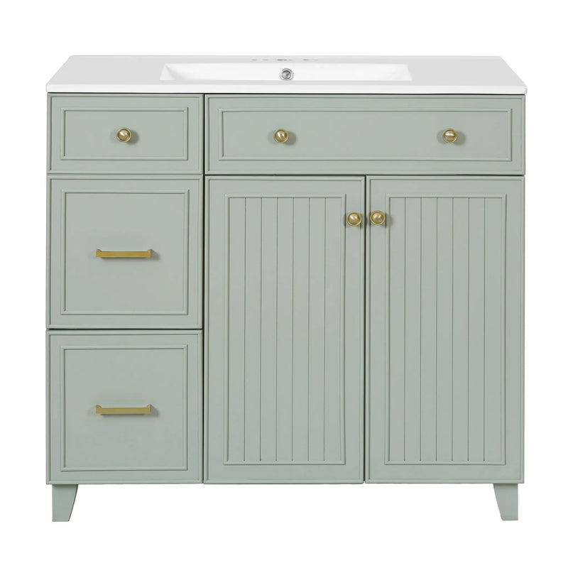 Bathroom Vanity With Sink, Soft Close Doors, Adjustable Shelves