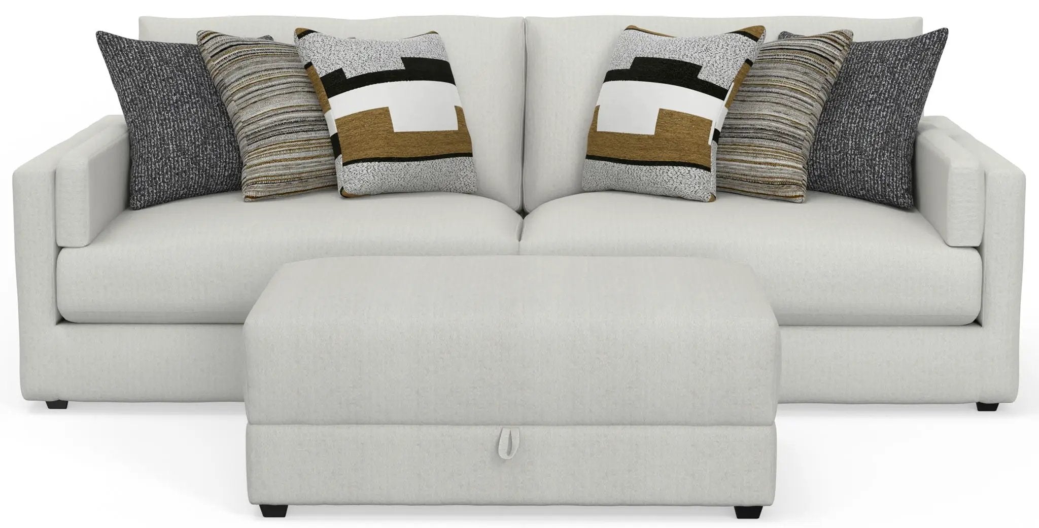 Trevor - Extra Deep Oversized Sofa With Included Storage Cocktail Ottoman by Unique Piece Furniture