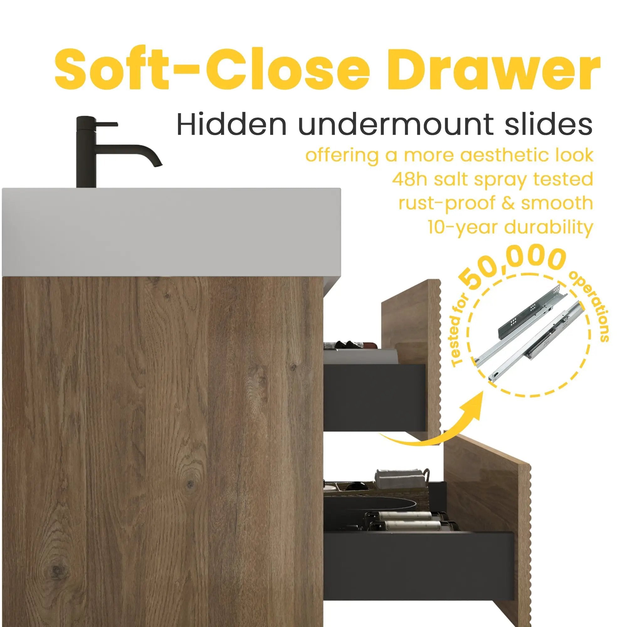 Grace 72" Bathroom Vanity with Silent DTC Soft-Closing Drawers by HouseOfZazla