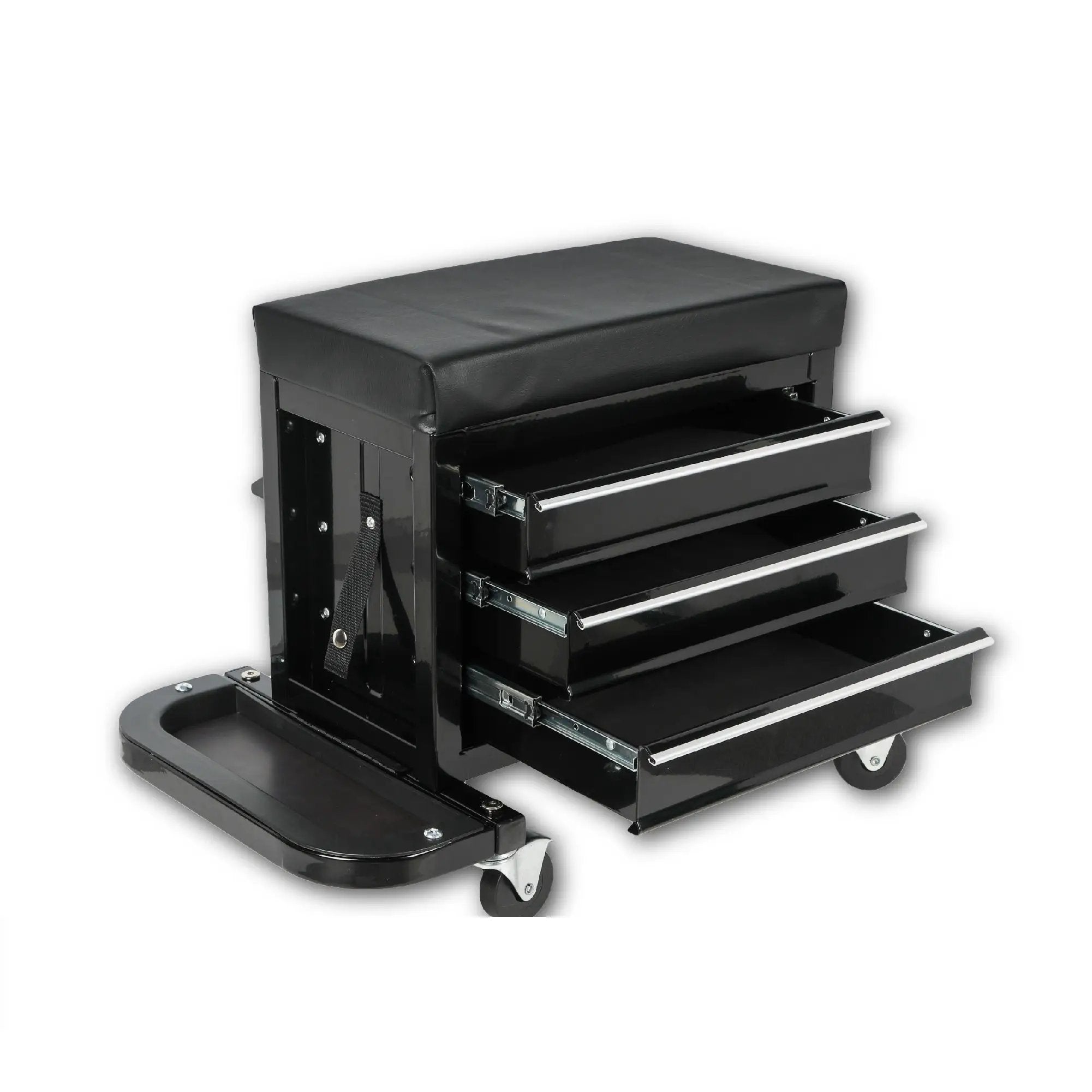 3-Drawer Tool Chest Rolling Mechanic Seat with Tool Trays by HouseOfZazla