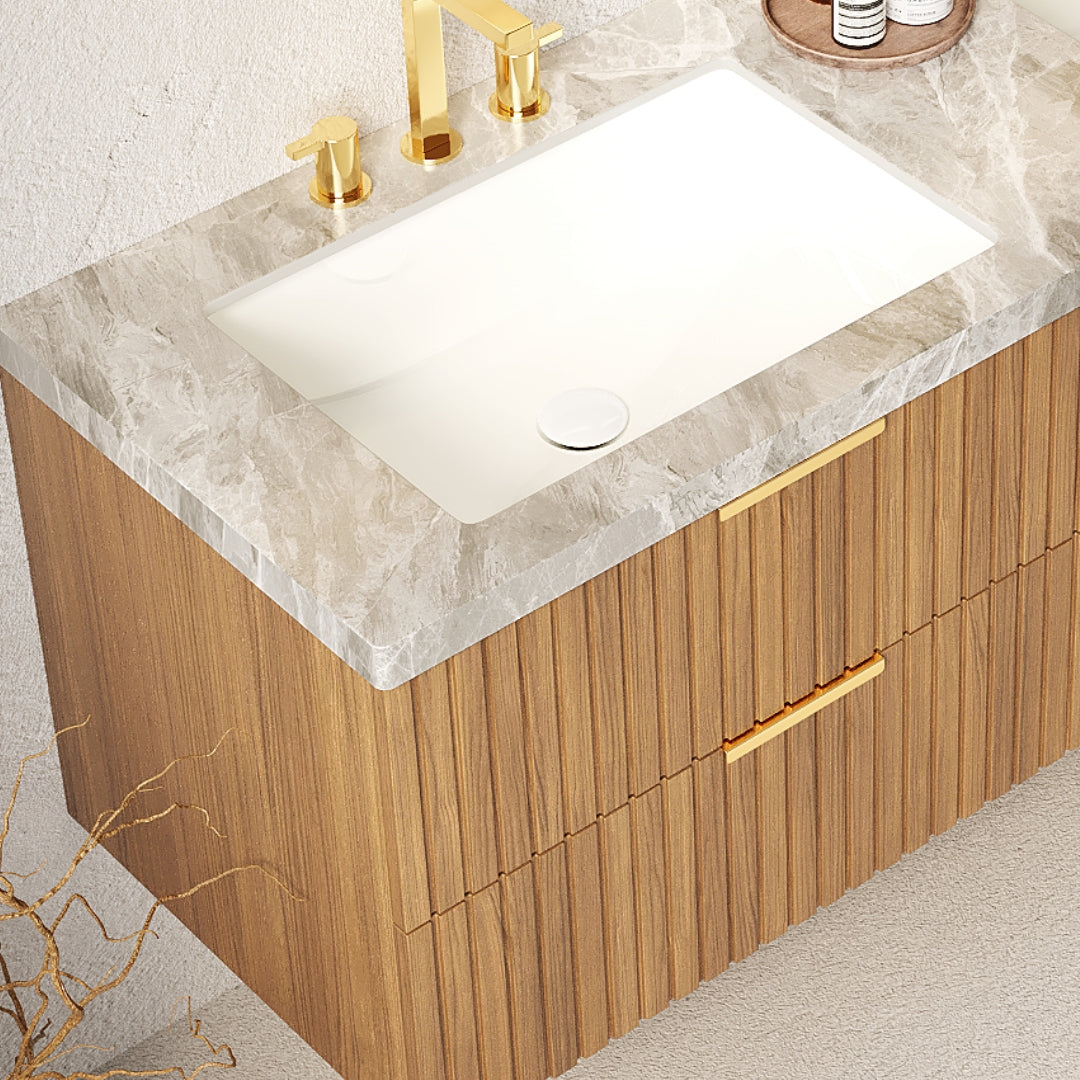 60" Elio Bathroom Undermount Ceramic Sink Vanity Top by HouseOfZazla