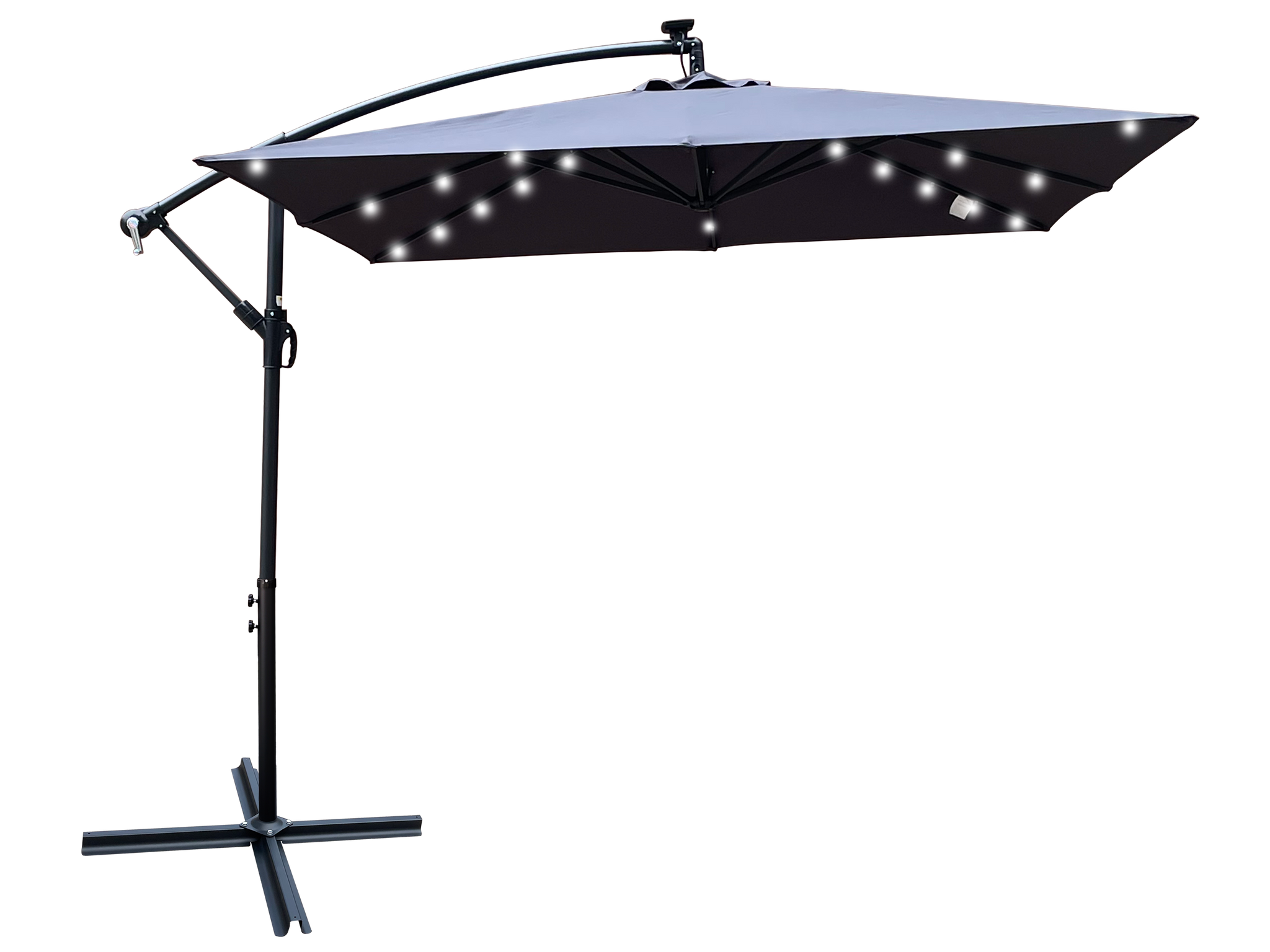 Square 2.5x2.5M Outdoor Patio Umbrella with Solar LED Lights by HouseOfZazla