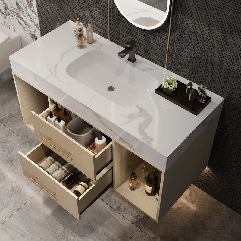 39.4" Floating Bathroom Vanity with Ceramic Sink by HouseOfZazla