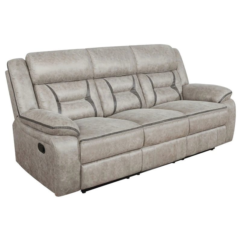 Greer 2-piece Upholstered Reclining Sofa Set Taupe by Unique Piece Furniture
