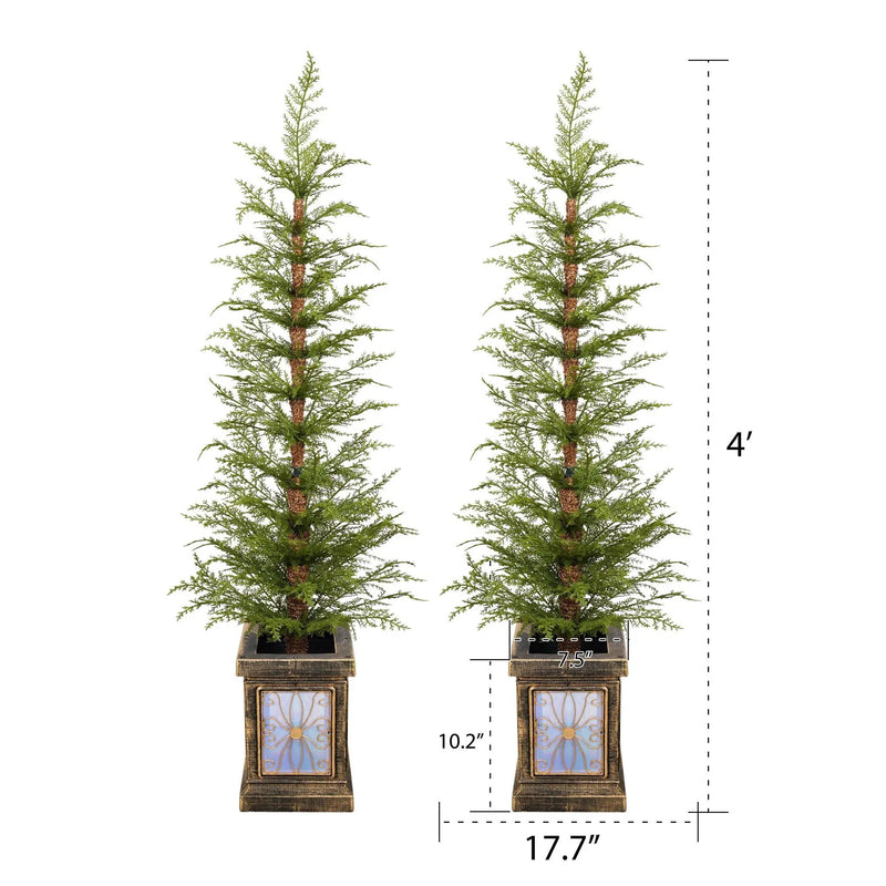 4Ft Pre Lit Artificial Christmas 2 Piece Set - Green by HouseOfZazla