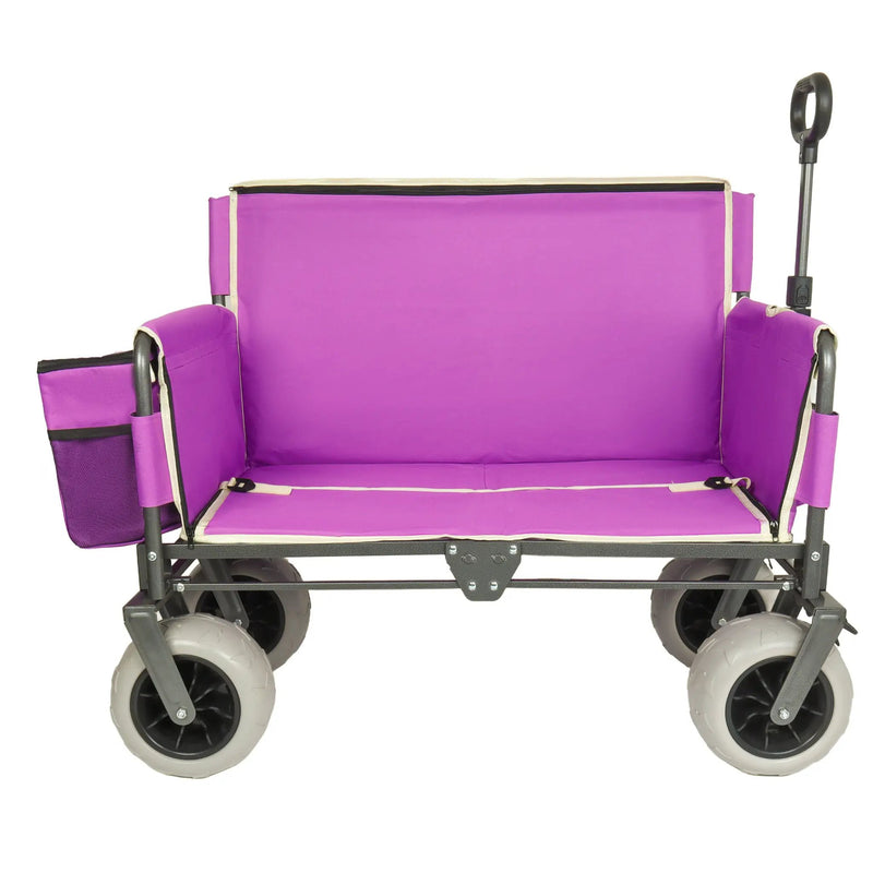 3-in-1 Heavy-Duty Folding Wagon Cart with Bench Seat & Storage by HouseOfZazla