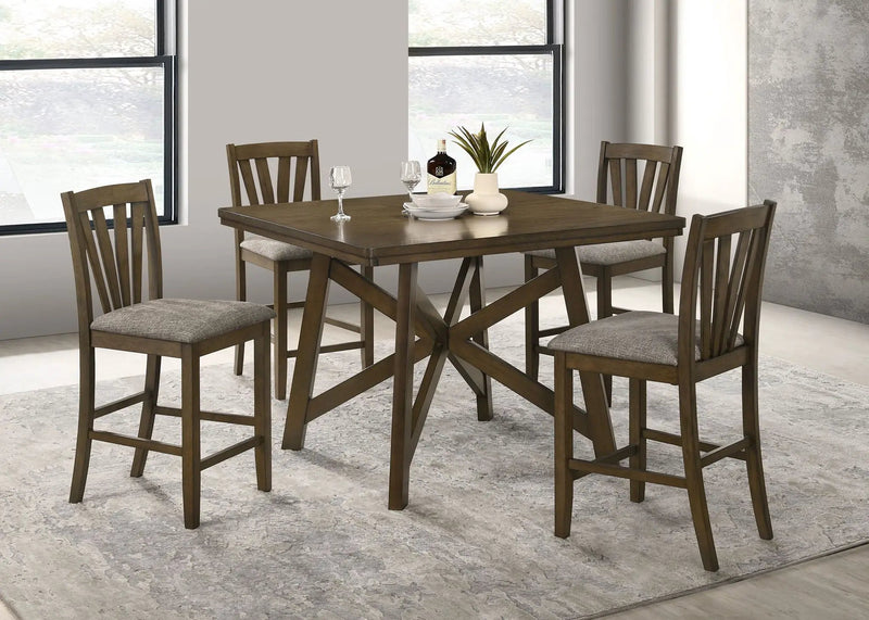 Canfield 47-inch Square Counter Height Dining Table Brown by Unique Piece Furniture