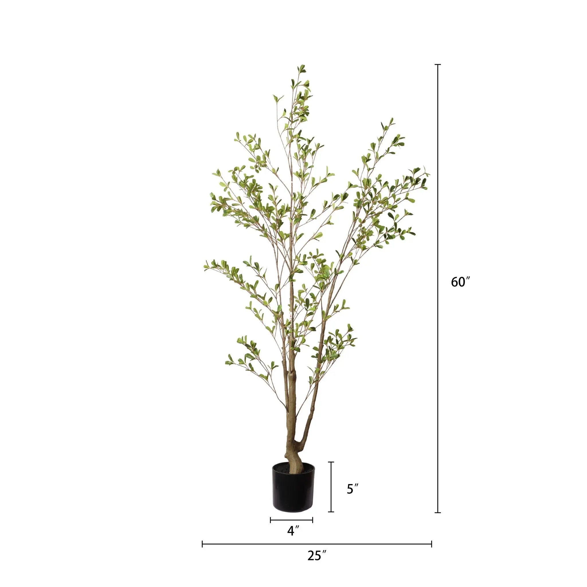 Lifelike Artificial Olive Tree With Plastic Pot For Home Living Room Decor - Green Leaves by HouseOfZazla