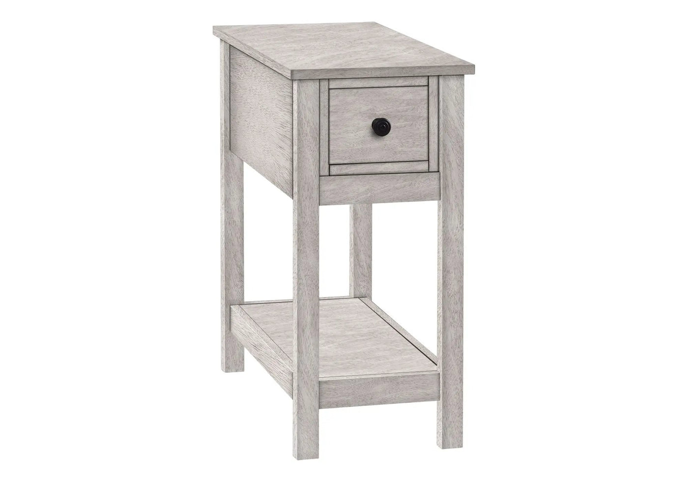 Accent End Table, 2 Tier, Narrow, Lamp, Storage Drawer, Charming Design by HouseOfZazla
