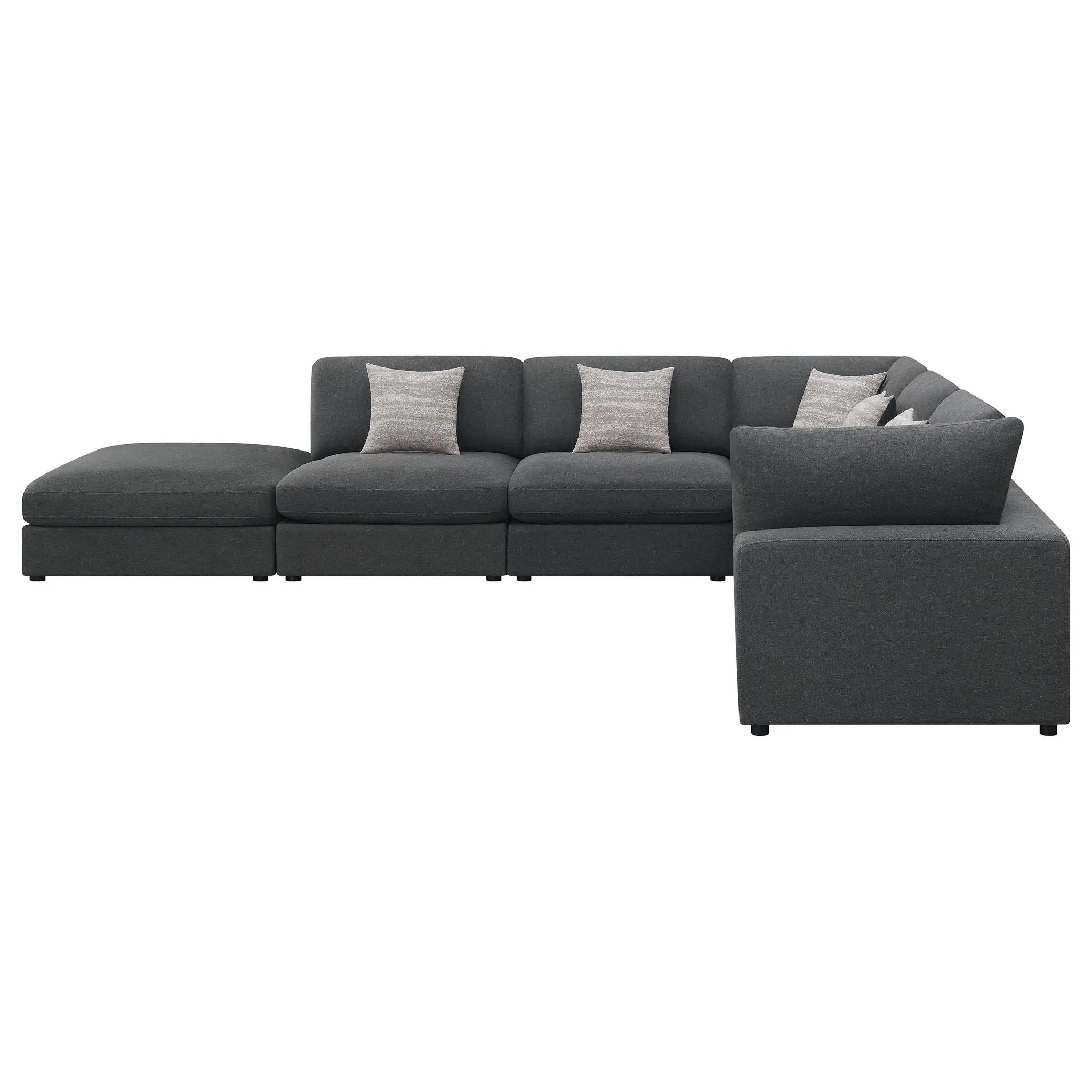 Serene 6-piece Upholstered Modular Sectional Sofa Charcoal by Unique Piece Furniture