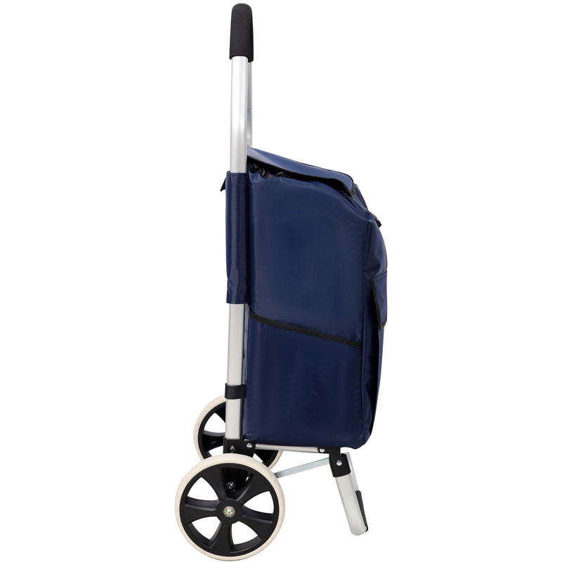 Foldable Shopping Trolley With Wheels And Waterproof Bag - Blue by HouseOfZazla