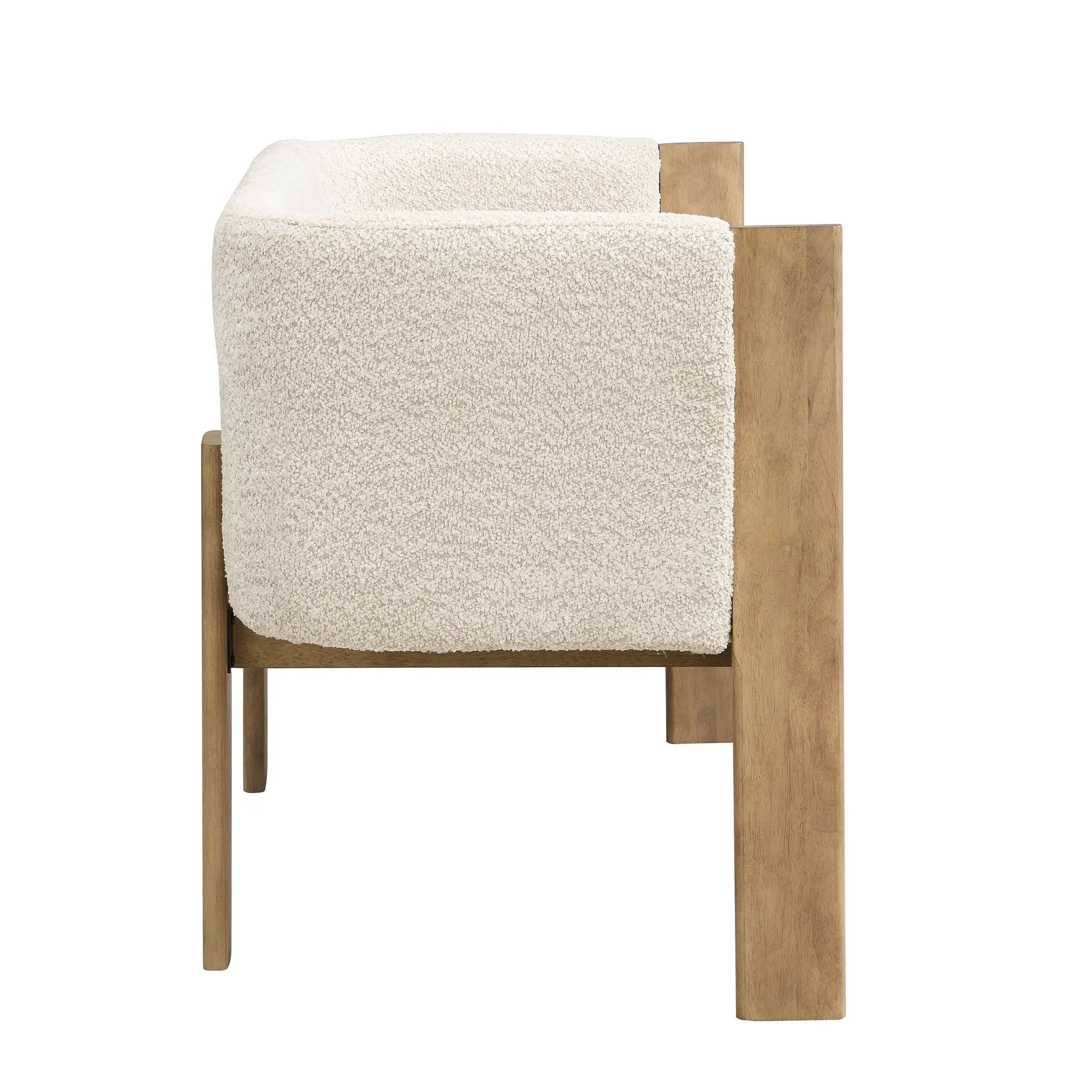 48.5" Upholstered Solid Loveseat (Natural Ash+Almond) by HouseOfZazla