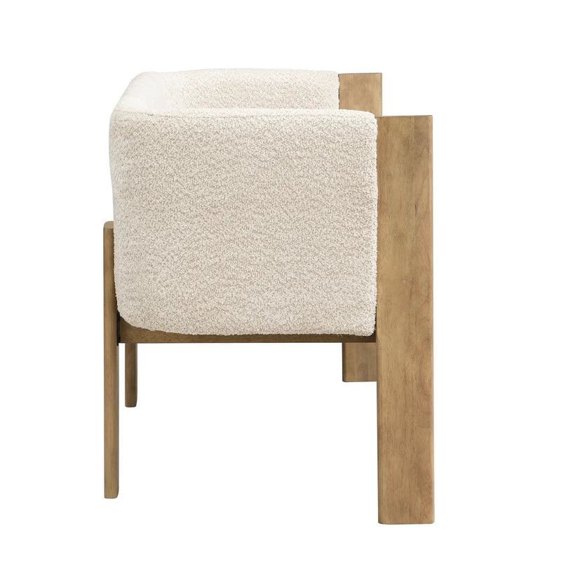 48.5" Upholstered Solid Loveseat (Natural Ash+Almond) by HouseOfZazla