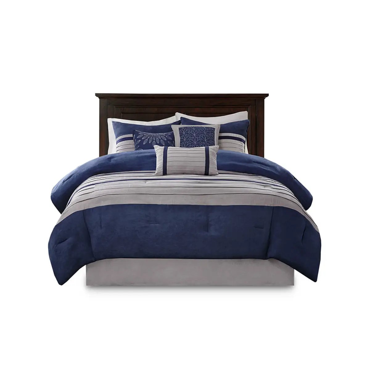 7 PC Pieced Faux Suede Comforter Set by HouseOfZazla