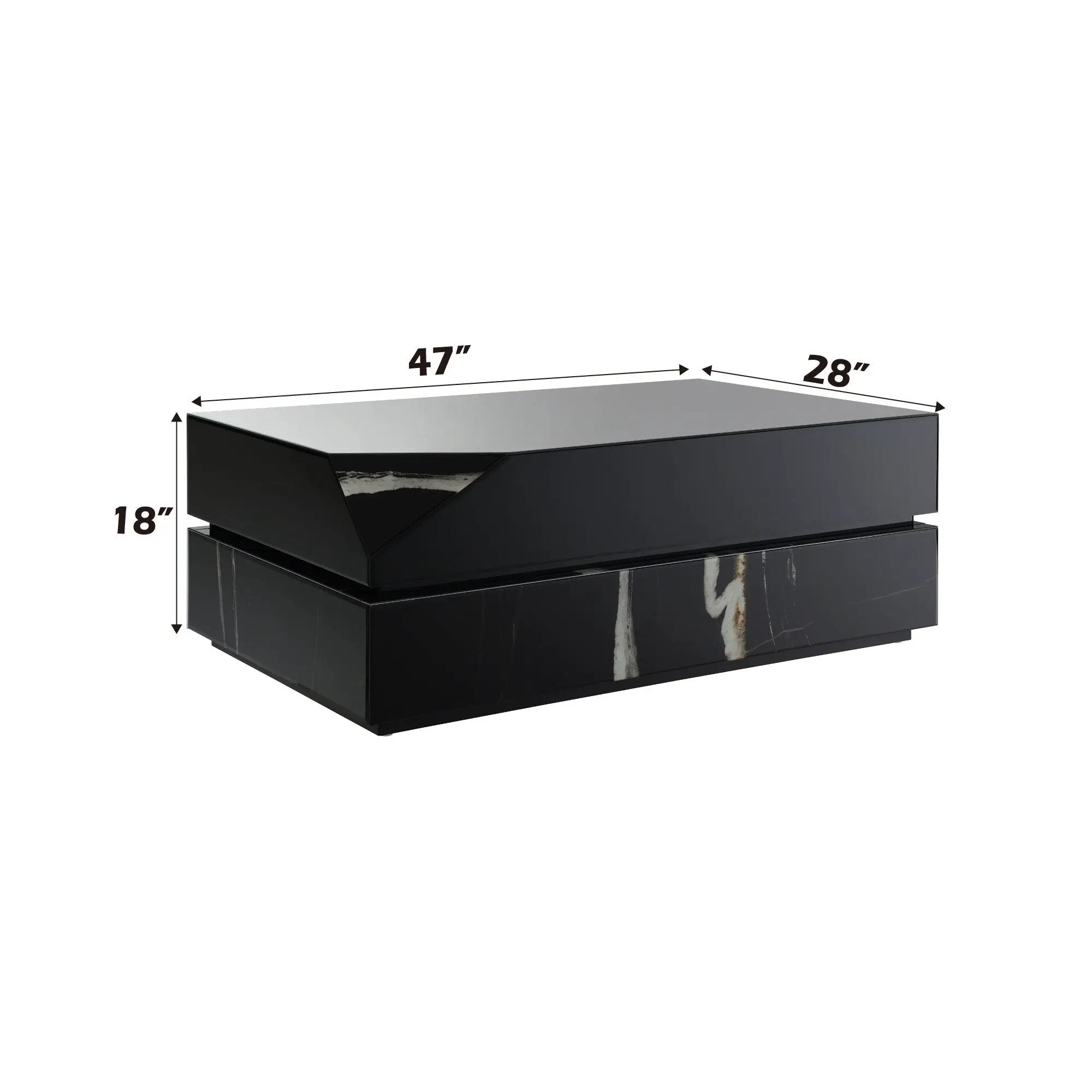Wenona - Mirrored Coffee Table - Black by Unique Piece Furniture