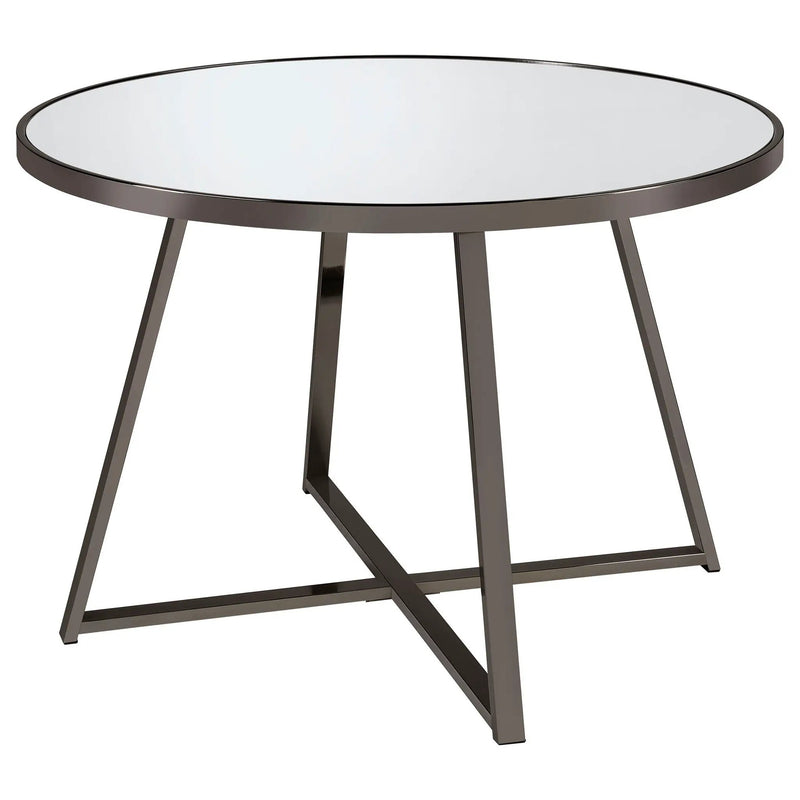 Jillian Round 45-inch Mirror Top Dining Table Black Nickel by Unique Piece Furniture